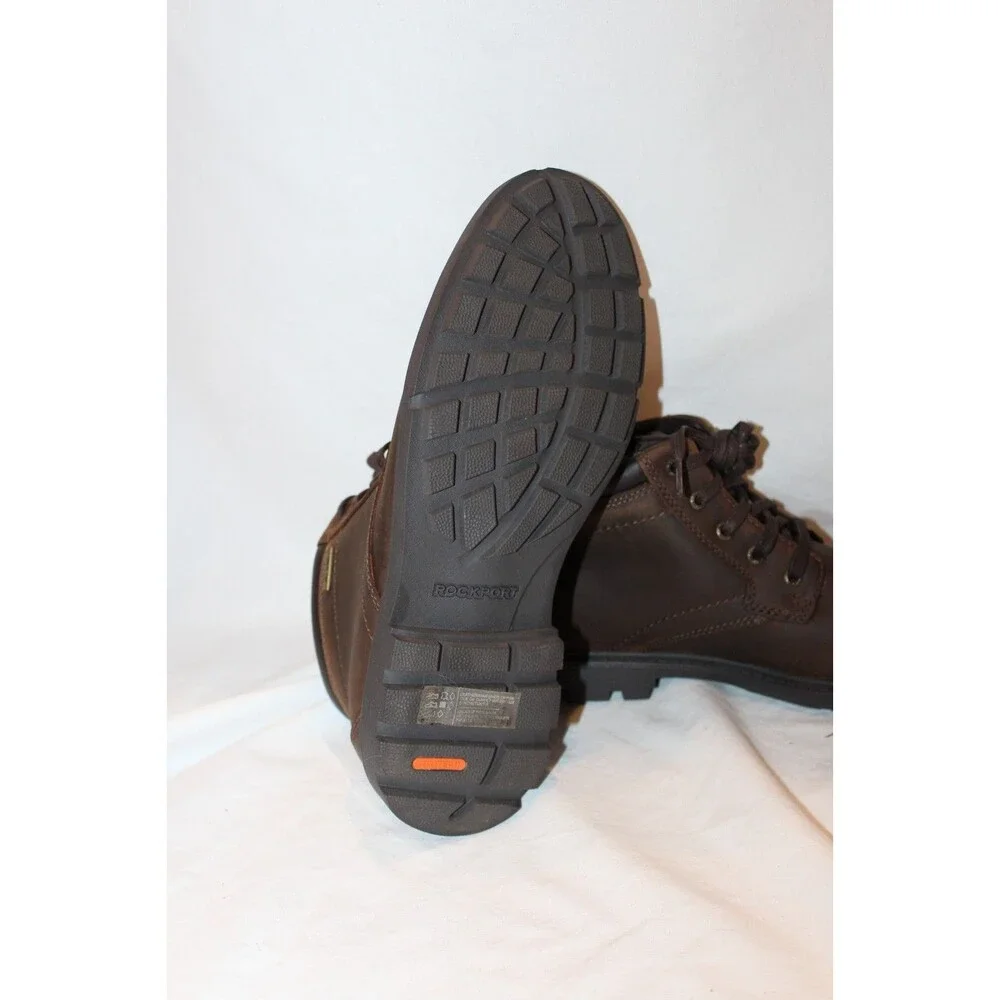 ROCKFORD MEN'S STORM SURGE PLAIN‎ TOE LEATHER BOOTS NEW SZ 7.5 BROWN $160